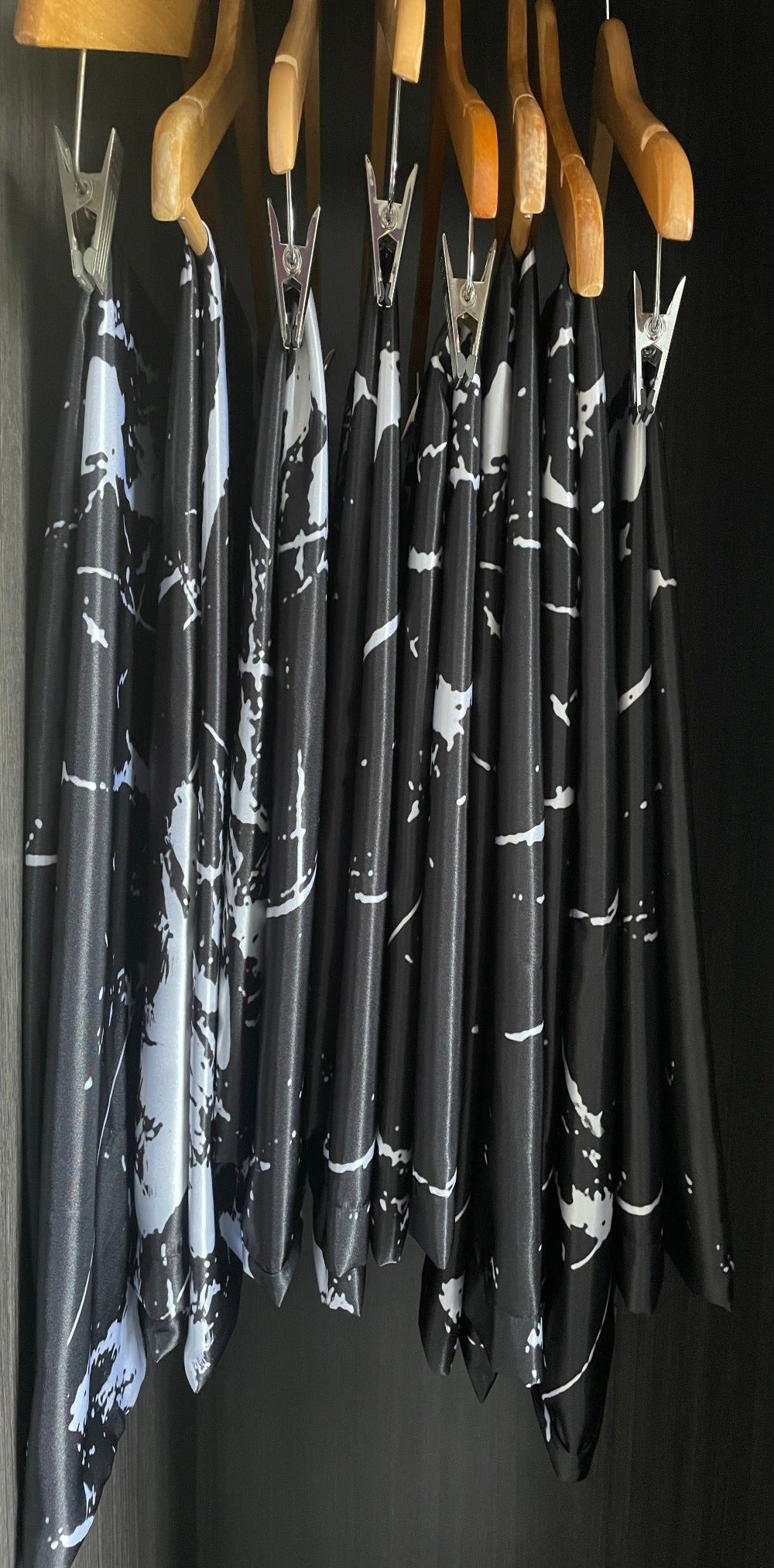 Black Marble Printed 100% Silk Pillowcase Envelope Closure Available in Queen/King