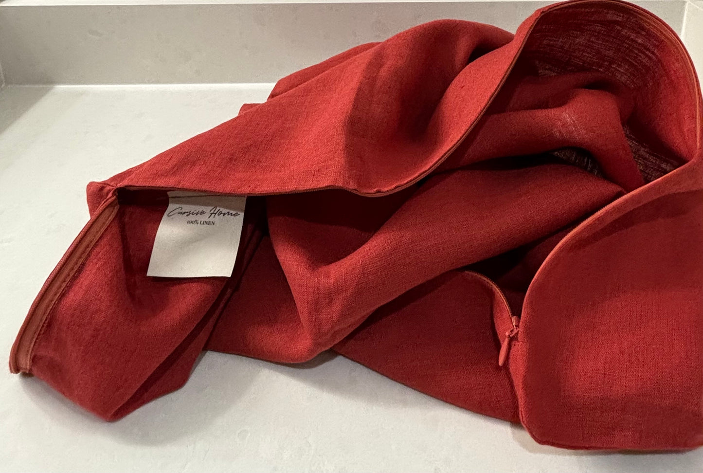 Red Linen Pillowcases (Set Of 2)