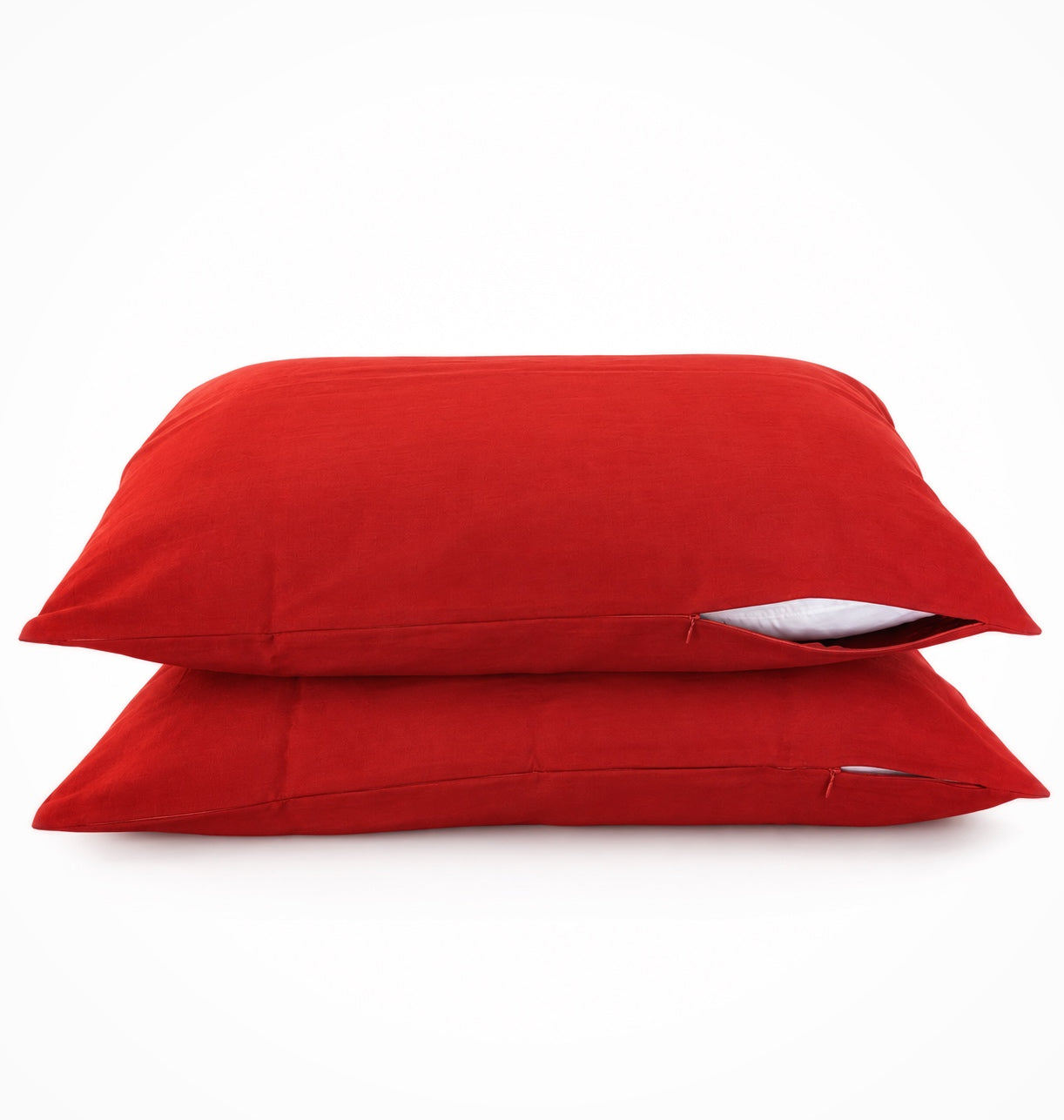 Red Linen Pillowcases (Set Of 2)