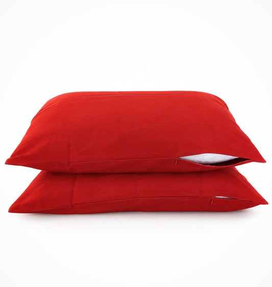 Red Linen Pillowcases (Set Of 2)