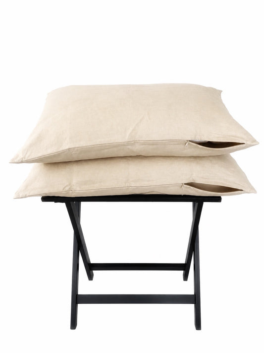 Oatmeal Color Linen Pillowcases (Set OF 2)