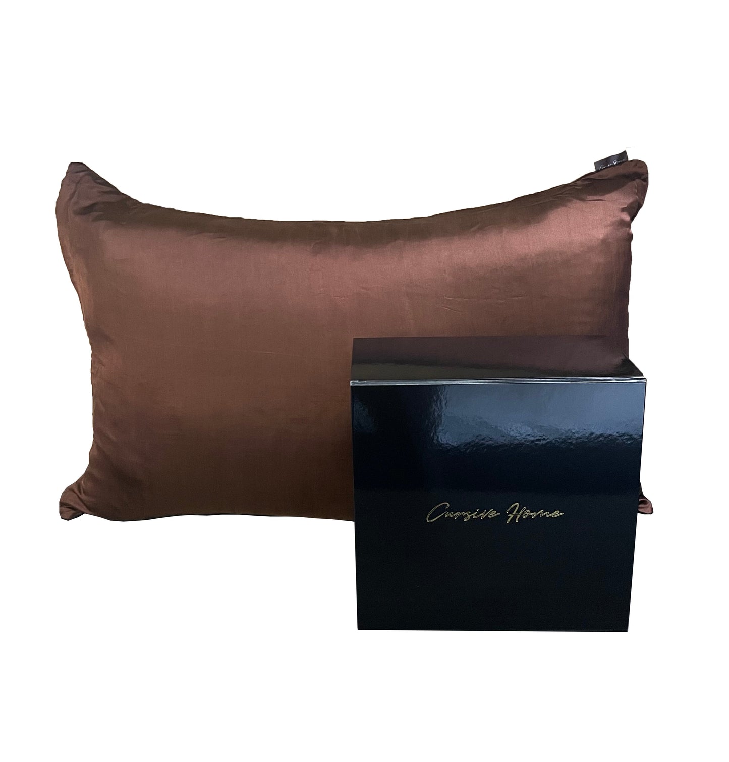 Coffee Brown Charmeuse Silk Zippered Pillowcase (22 Momme)