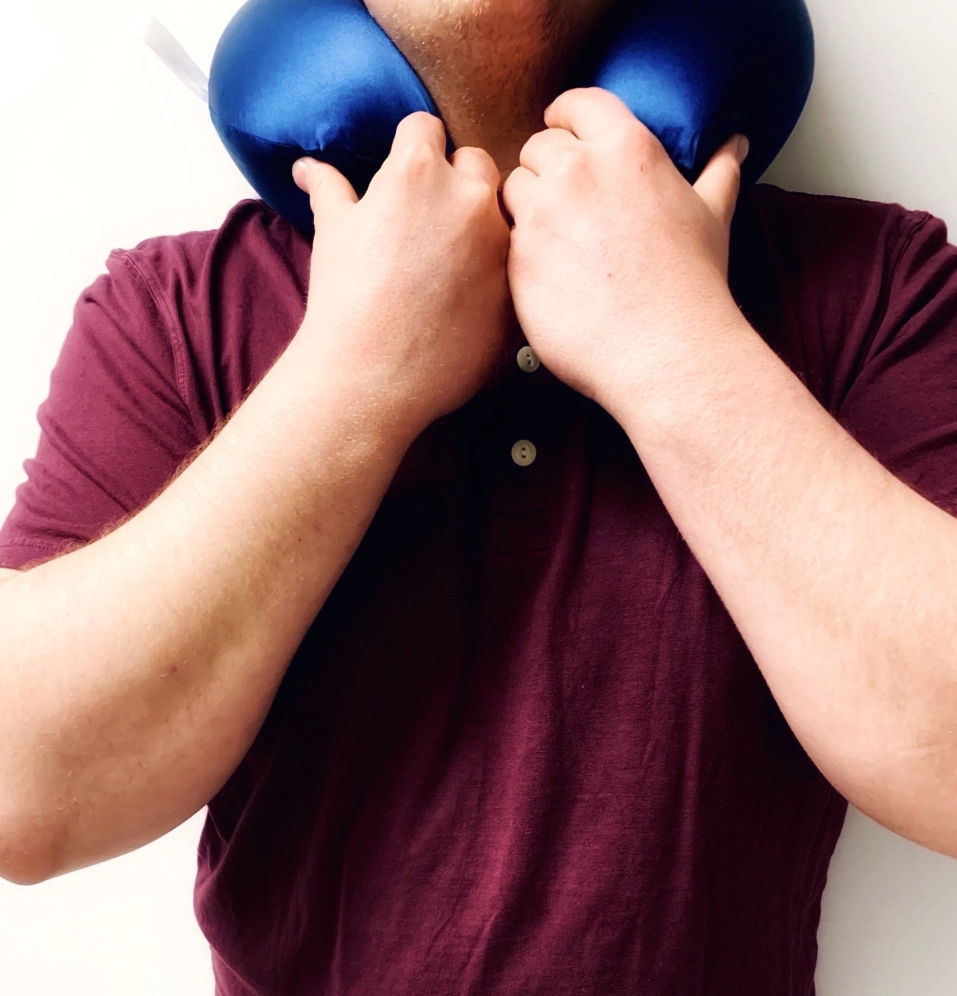 Navy Blue Silk Neck Pillow