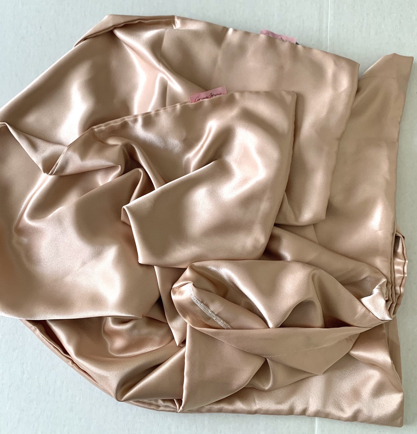 Rose Gold Embroidered Silk Pillowcase