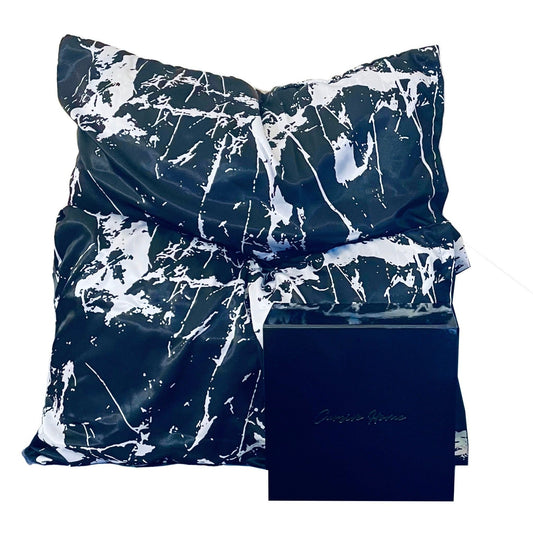 Black Marble Printed 100% Silk Pillowcase Envelope Closure Available in Queen/King