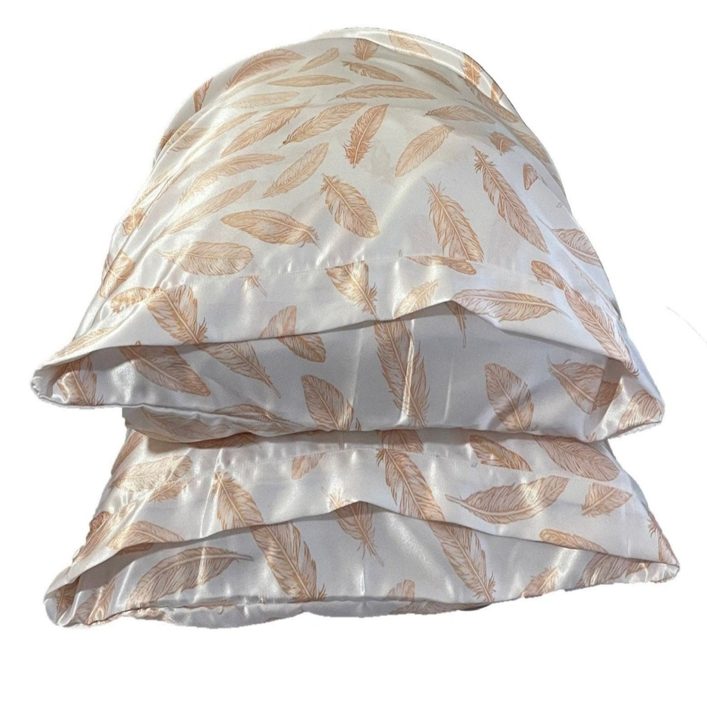 Feather Printed 100% Silk Pillowcase Envelope Closure Available in King/Queen